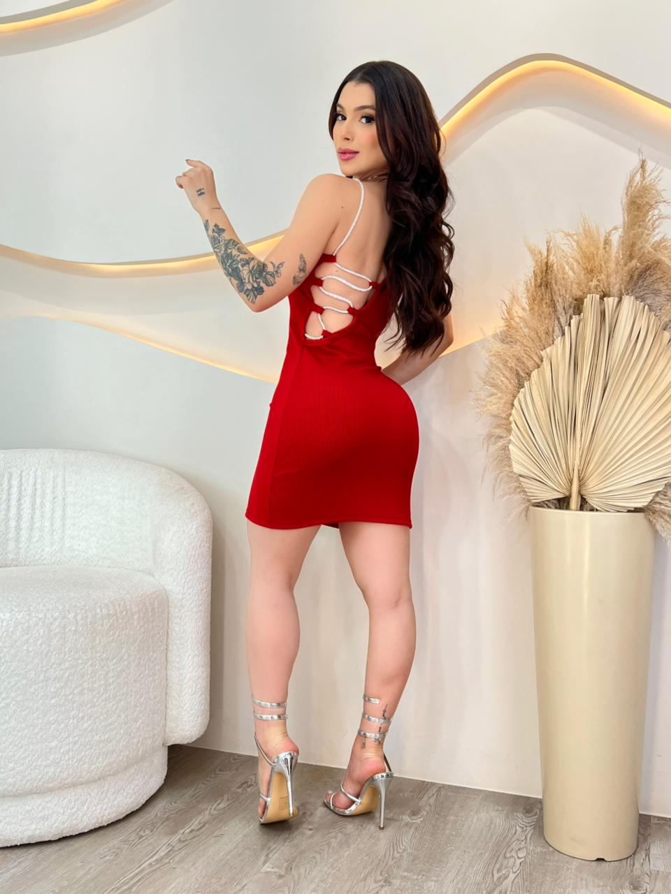 VESTIDO FRONTEIRA COM BRILHO NA ALÇA